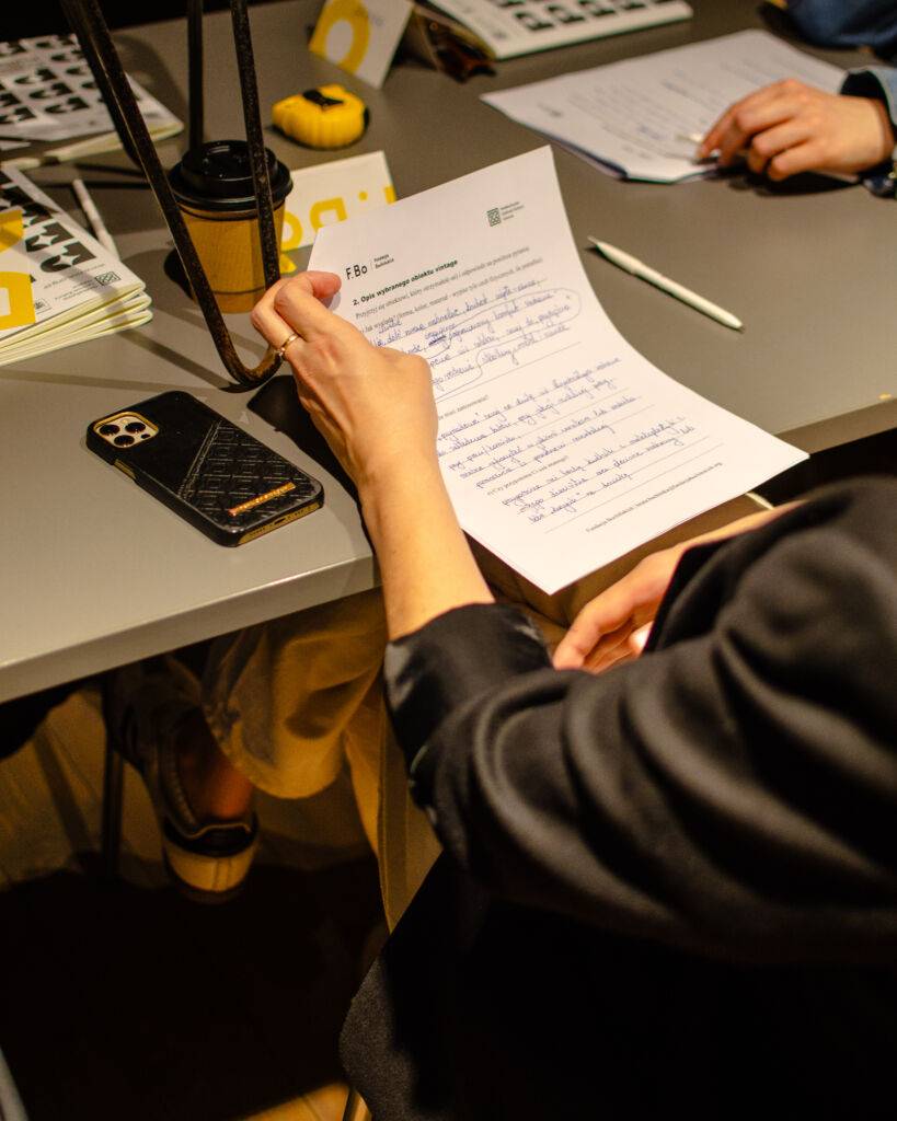 zadanie warsztatowe opisane na karcie pracy - warsztat beaty bochińskiej w instytucji kultury